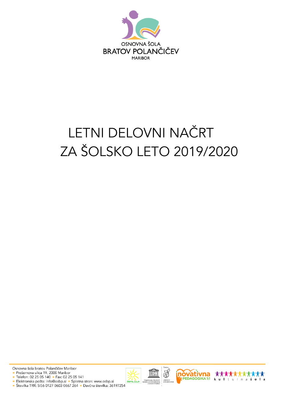 Letni delovni načrt 2019-2020