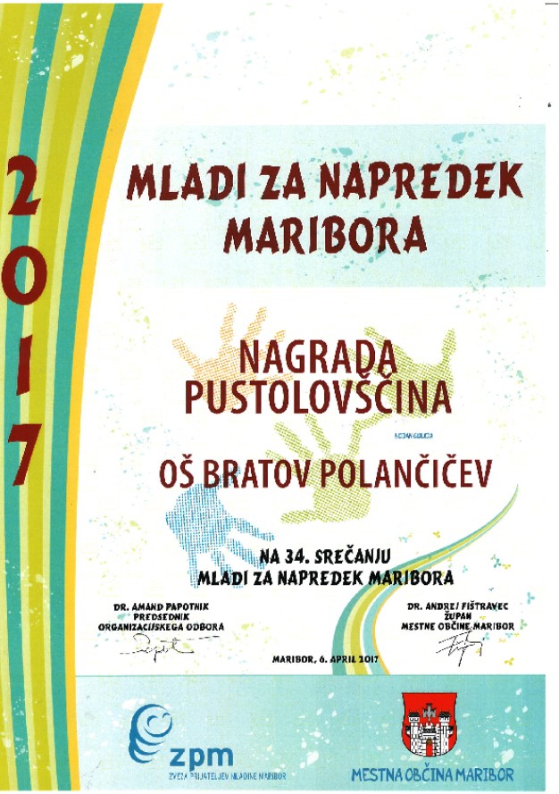 Nagrada pustolovščina največji napredek 2017