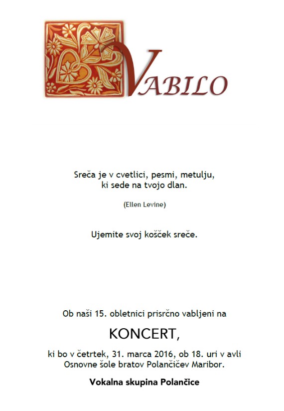 Polancice vabilo