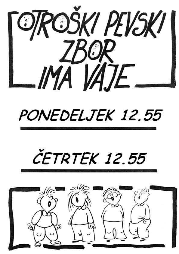 Vaje otroškega pevskega zbora v šolskem letu 2013/2014
